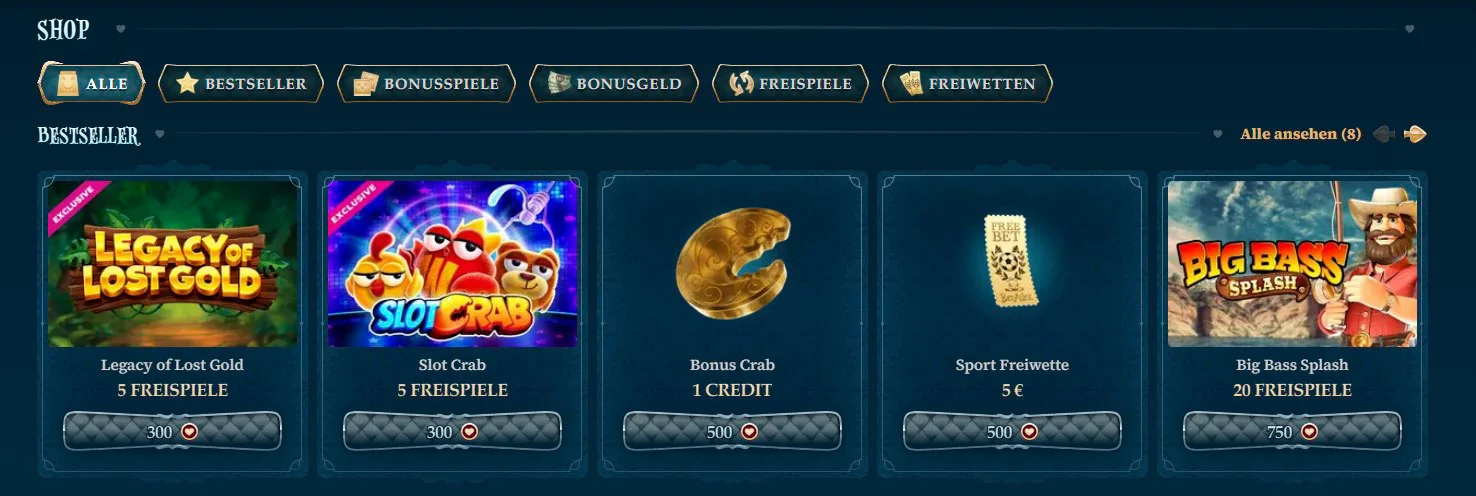 Shop im BetAlice Casino